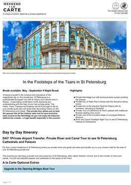 In the Footsteps of the Tsars in St Petersburg