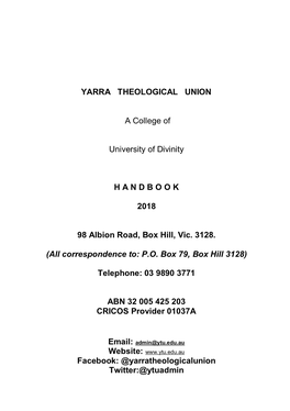 Yarra Theological Union