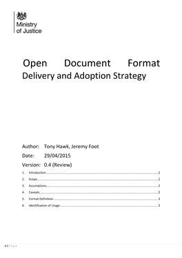 Open Document Format: Delivery and Adoption Strategy