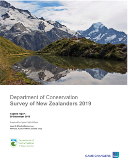 Department of Conservation Survey of New Zealanders 2019