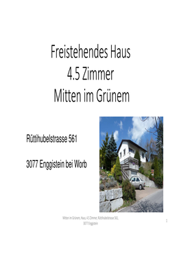 Freistehendes Haus 4.5 Zimmer Mitten Im Grünem