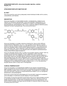 Atracurium Besylate Injection, Solution Hospira, Inc