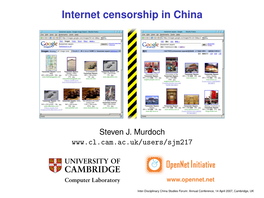 Internet Censorship in China