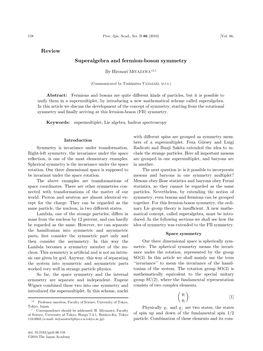 Review Superalgebra and Fermion-Boson Symmetry