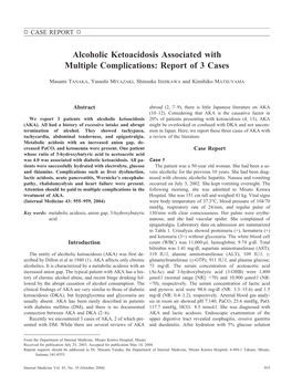 Alcoholic Ketoacidosis Associated with Multiple Complications: Report of 3 Cases