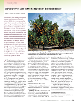 Citrus Growers Vary in Their Adoption of Biological Control