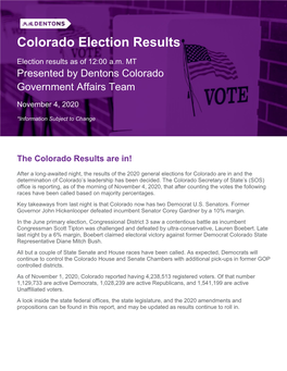 Colorado Election Results