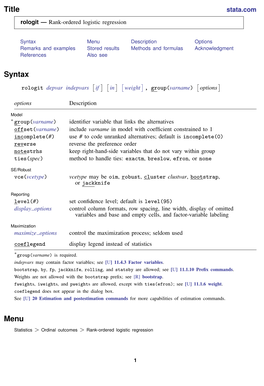 Comparison of Rologit and Clogit on Reversals of Rankings