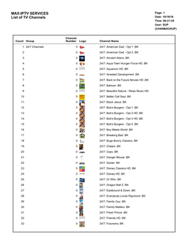 MAX-IPTV SERVICES List of TV Channels