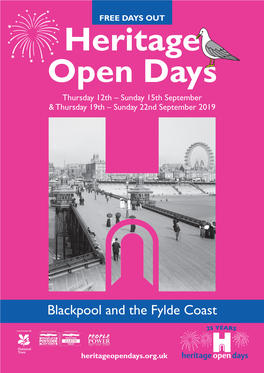 Heritage Open Days Thursday 12Th – Sunday 15Th September & Thursday 19Th – Sunday 22Nd September 2019