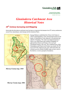 Ginninderra Catchment Area Historical Notes