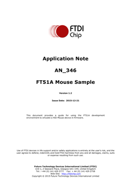 AN 346 FT51A Mouse Sample Version 1.2