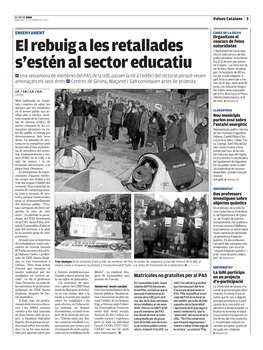 El Rebuig a Les Retallades S'estén Al Sector Educatiu