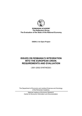 Issues on Romania's Integration Into The