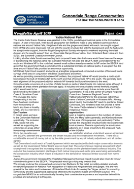 Conondale Range Conservation Issue One Newsletter April 2019