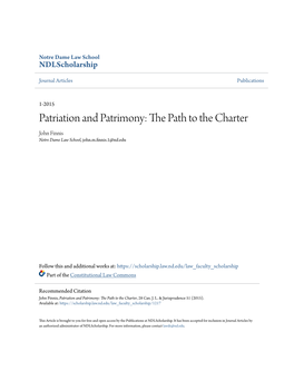 Patriation and Patrimony: the Path to the Charter, 28 Can