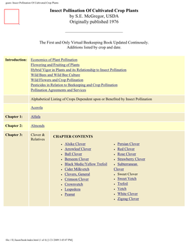 Gears: Insect Pollination of Cultivated Crop Plants Insect Pollination of Cultivated Crop Plants by S.E