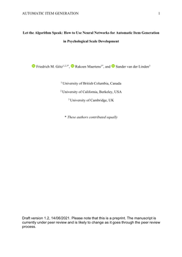 How to Use Neural Networks for Automatic Item Generation In
