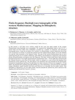 Finitefrequency Rayleigh Wave Tomography of the Western