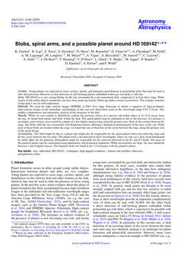 Blobs, Spiral Arms, and a Possible Planet Around HD 169142?,?? R