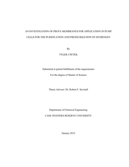 An Investigation of Pbi/Pa Membranes for Application in Pump