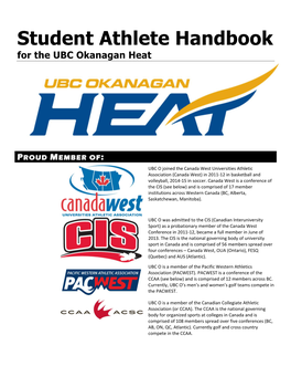 Student Athlete Handbook for the UBC Okanagan Heat