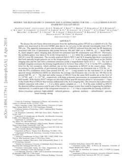 Arxiv:1404.1378V1 [Astro-Ph.GA] 4 Apr 2014 .M C M