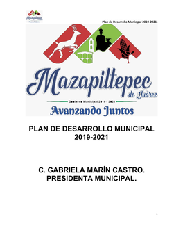 Plan De Desarrollo Municipal 2019-2021 C. Gabriela Marín