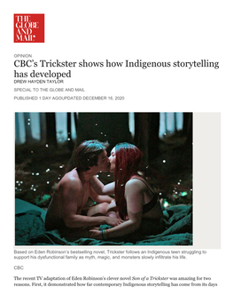 CBC's Trickster Shows How Indigenous Storytelling Has Developed