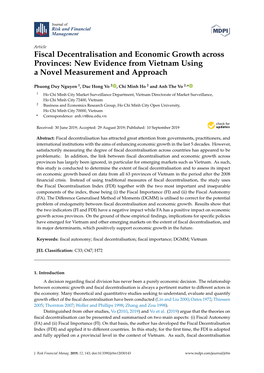 Fiscal Decentralisation and Economic Growth Across Provinces: New Evidence from Vietnam Using a Novel Measurement and Approach