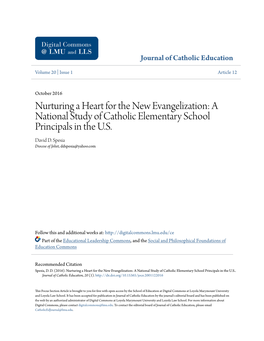 Nurturing a Heart for the New Evangelization: a National Study of Catholic Elementary School Principals in the U.S