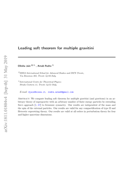 Leading Soft Theorem for Multiple Gravitini