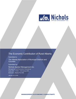 The Economic Contribution of Rural Alberta Submitted To