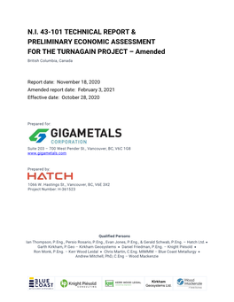 NI 43-101 Preliminary Economic Assessment Report