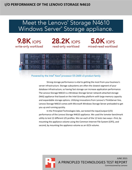 I/O Performance of the Lenovo Storage N4610