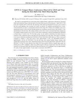 GWTC-2: Compact Binary Coalescences Observed by LIGO and Virgo During the First Half of the Third Observing Run