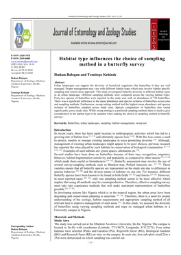 Habitat Type Influences the Choice of Sampling Method in a Butterfly Survey