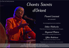 Chants Sacrés D'orient Poumi Lescaut En Concert