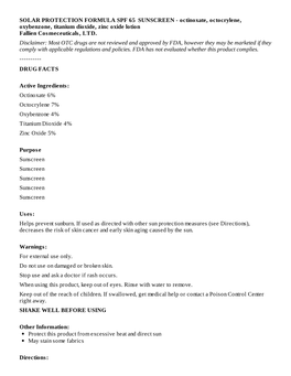 Octinoxate, Octocrylene, Oxybenzone, Titanium Dioxide, Zinc Oxide Lotion Fallien Cosmeceuticals, LTD