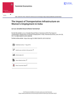 The Impact of Transportation Infrastructure on Women's Employment in India