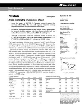 NEMAK a Less Challenging Environment Ahead @Analisis Fundam