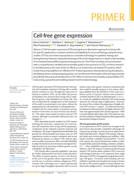 Cell-Free Gene Expression