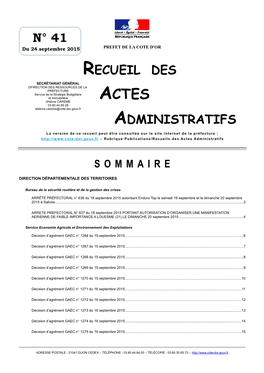 N° 41 Recueil Des Administratifs