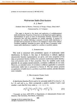 Multivariate Stable Distributions