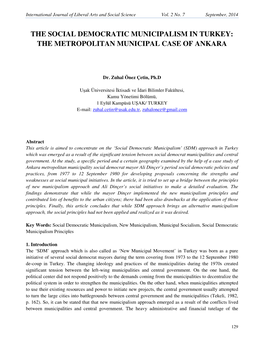 The Metropolitan Municipal Case of Ankara