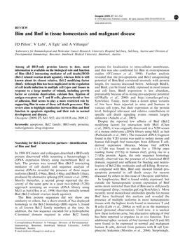 Bim and Bmf in Tissue Homeostasis and Malignant Disease