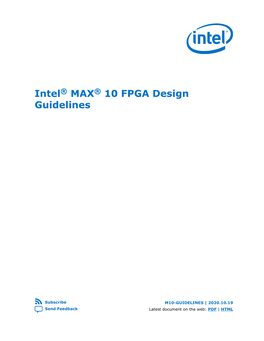 Intel® MAX® 10 FPGA Design Guidelines