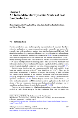 Ab Initio Molecular Dynamics Studies of Fast Ion Conductors