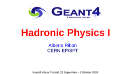 Hadronic Physics I