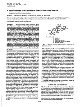 Cucurbitacins As Kairomones Fordiabroticite Beetles